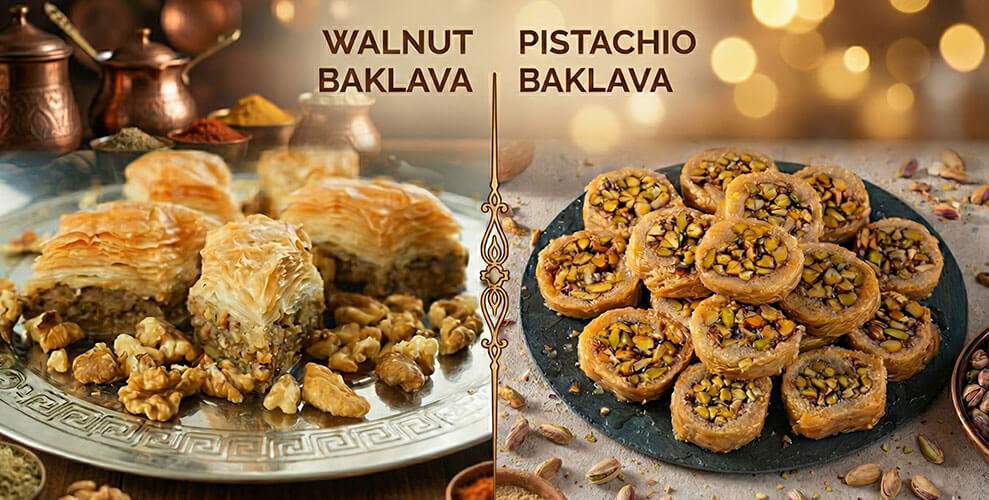 Difference Between Pistachio and Walnut Baklava